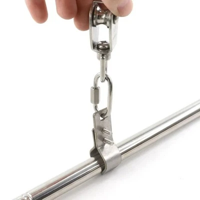 Pinces en acier inoxydable compatibles avec plusieurs tailles de poteaux pour pa - Photo 1/4