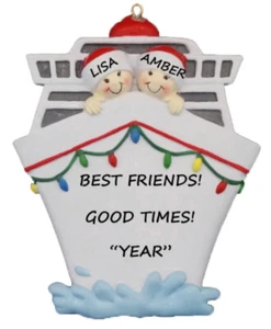 Personalisierter Weihnachtsschmuck Freunde/Pärchen Kreuzfahrt Urlaub  - Bild 1 von 1