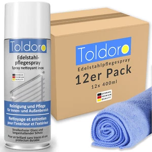 Edelstahl-Pflegespray 12x 400ml mit Mikrofasertuch - Bild 1 von 7