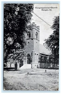 Congregational Church Dwight Illinois IL 1914 Postcard D6 - Picture 1 of 2