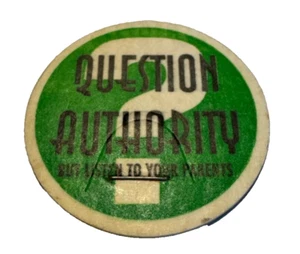 Vintage Pog / Milk Cap | POG Back | Question Authority - Picture 1 of 1
