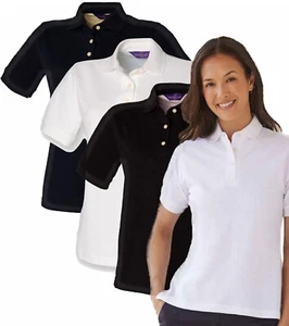 Camisa polo clásica de algodón de manga corta de manga corta Henbury para mujer dama - Imagen 1 de 7