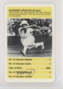 1980 Top Trumps All Time Great Olympians Suzanne Lenglen