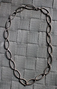 Unique ITALY "M" 925 Twiested Oval Links Chain Necklace - Picture 1 of 14