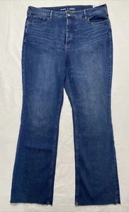 Old Navy Kicker Bootcut Jeans Women’s Size 16 Extra High Rise Button Fly Raw Hem - Picture 1 of 8