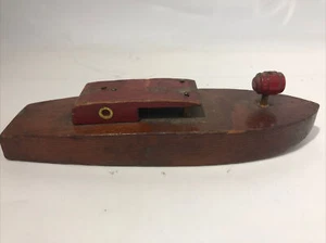 Antiguo barco de madera de juguete de arte popular estilo artesanal Chris hecho a mano - Imagen 1 de 12
