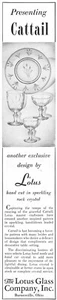 Lotus Glas Bergkristall Rohrkolbenmuster Stielglas Teller 1951 Zeitschrift Druck Anzeige - Bild 1 von 1