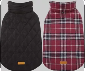 Spotted Play Warm Dog Coat XXXL Reversible Waterproof Winter Jacket Red Plaid - Picture 1 of 11
