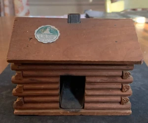 Vintage Souvenir Log Cabin Franconia Notch Flume Reservation New Hampshire - Picture 1 of 15