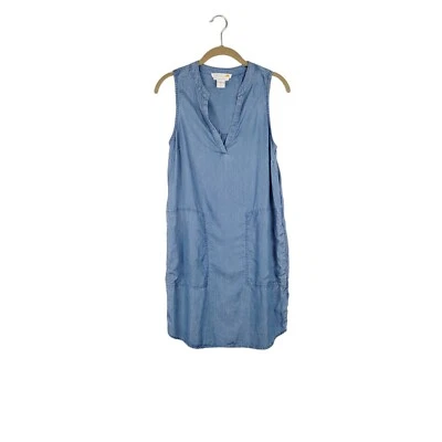 Vestido recto C&C California para mujer pequeño de mezclilla cambray azul informal lyocell Foto 1 de 4