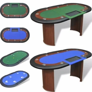 10 Player Casino Poker Table Desk Dealer Area with Removable Chip Tray Home Game - Picture 1 of 30