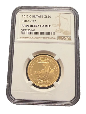 Great Britain 2012 Gold 1/2 oz 50 Pounds NGC PF69UC Britannia - Image 1 of 2