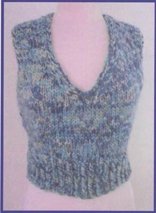 Dawn Brocco Knitting Pattern #93 Chill-Chaser Vest Women 35+"-44+" Quick & Easy - Picture 1 of 3