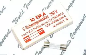 Fusibile in vetro 10 pezzi ESKA (F) 4A 250V 5x20 mm - per audio - Foto 1 di 4
