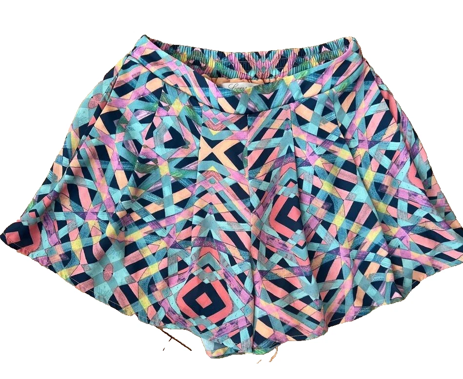 Pantalones cortos multicolores de tiro alto estampados Lovers & Friends para mujer talla XS A000810 Foto 1 de 4