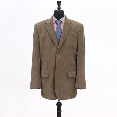 Perry Ellis 44R Brown Sport Coat Blazer Jacket Solid 2B Corduroy - Image 1 of 4