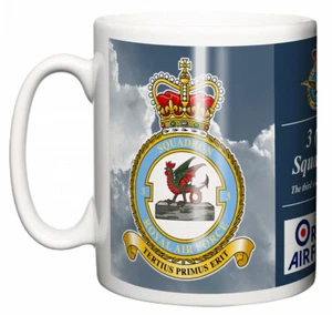 Taza de cerámica RAF 3 F Escuadrón Cresta Lema, Estación Base Coningsby Real Fuerza Aérea - Imagen 1 de 5