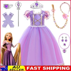 Girls Kids Rapunzel Sofia Princess Costume Dress Party Fairytale Book Week Gifts - Picture 1 of 23
