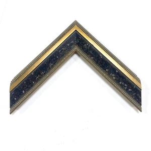 1 5/8" Readymade Wood Picture Frame (Speckled Black Striped Gold) - Picture 1 of 6