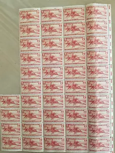 U.S. Scott #894, 1940 3c Pony Express Rider, Blatt 44 - nicht vollständiges Blatt 50 - Bild 1 von 5