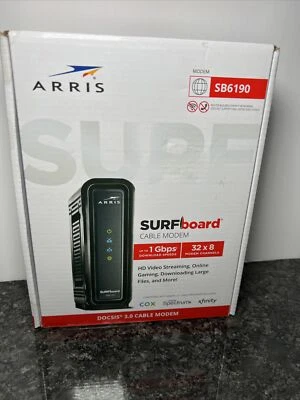 ARRIS SURFboard SB6190 DOCSIS 3.0 32 x 8 Gigabit Cable Modem 1 Gbps New In Box - Image 1 of 4