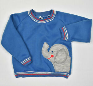 Vintage Carter's Elephant Sweatshirt Baby Boy Size 18-24M Retro Soft Fleece