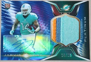 2014 TOPPS PLATINUM JARVIS LANDRY MIAMI DOLPHINS #d /25 AUTO COLOR JERSEY PATCH - Picture 1 of 3