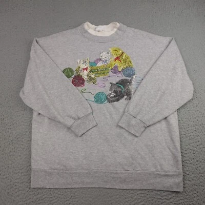 Suéter Vintage Gato Mujer 2X Gris Pullover Gatito Hilo Abuela Ediciones Básicas Foto 1 de 4