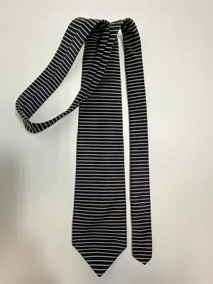 Aquascutum Лондона Уолл-стрит ткани серебро в полоску синий шелковый галстук - Изображение 1 из 4