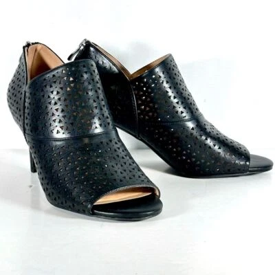 The Limited Lenra Bombas Biqueira Aberta Stiletto Zíper Traseiro Bruxa Sexy Gótico Edgy Tamanho 8 - Imagem 1 de 4