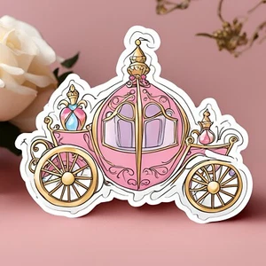 3x2.2” Princess Pink Dream Carriage Sticker NEW DESIGN! - Picture 1 of 1