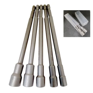 5 Pezzi Setter Avvitatore Dado Magnetico 6" 1/4" Gambo Esagonale per 1/4" 5/16 3/8 7/16 1/2 - Foto 1 di 8