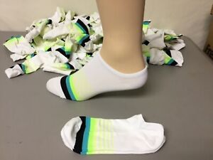 Women's Burlington Microfiber No Show Socks Size Small White Multi 24 Pair #705R