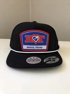 Hooey Black Snapback Trucker Hat Cap Mesh Heart Of Texas Waco New. P3 - Picture 1 of 7