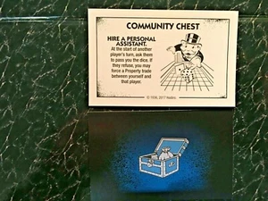 Monopoly CHEATERS EDITION Hire A Personal Assistant COMMUNITY CHEST CARD 2017 - Picture 1 of 3