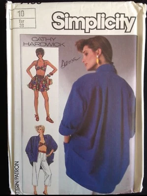 Pattern Simplicity 7488, pants, bra top, shorts, jacket, retro 80s sz 10 - Image 1 of 2