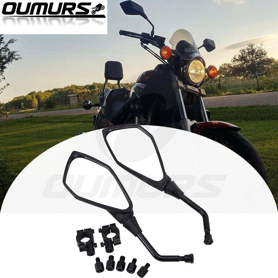 Pair 8mm 10mm Universual Motorcycle Mirror Scooter E-Bike Rearview Side Mirrors - Image 1 of 4