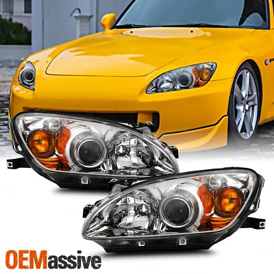 For 2004-2009 Honda S2000 HID Projector Headlight Amber Headlamp Chrome AP2 - Image 1 of 4