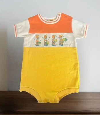 Conjunto de mameluco retro naranja vintage de banda de marcha de baterista juguete de 18 meses Carter's Foto 1 de 4
