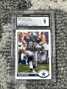 1991 Upper Deck #172 Emmitt Smith. CGC 9 Mint. Dallas Cowboys Trading Card - Picture 1 of 6