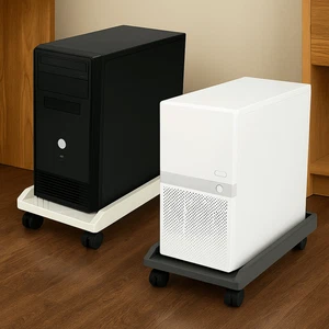 Lockable Computer Tower Stand Plastic PC CPU Holder CPU Stand  Office - Picture 1 of 14