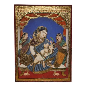 India Tanjore Painting Indian Miniature Painting Tanjavur Painting Art - Picture 1 of 5