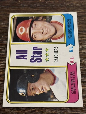 Banco Johnny 1974 Topps Carlton Fisk #331 All Star en muy buena condición-excelente o mejor Foto 1 de 2