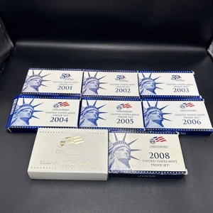 2001-2008 United States Mint Proof Set With OGP & COA, Free Shipping - Picture 1 of 16