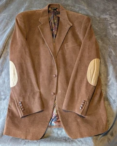LRL Ralph Lauren Pana Hombres 44L Abrigo Deportivo Parches en el Codo Blazer Forro Cachemira - Imagen 1 de 13