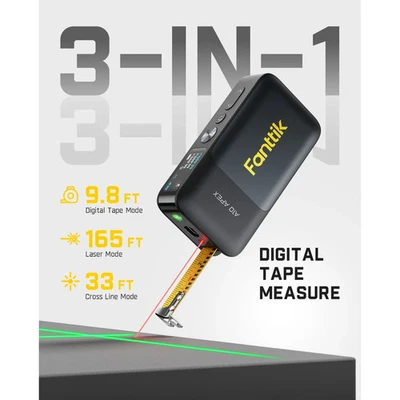 3 IN 1 !!! Fanttik A10 Apex Digital Laser Tape Measure with HD Color Display