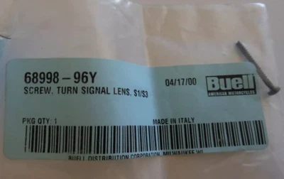 TORNILLO LENTE SEÑAL DE GIRO HARLEY DAVIDSON NUEVO OEM 68998-96Y Foto 1 de 4