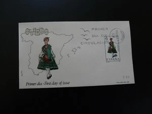 FDC Spain 1969 folklore textile traditional costume Oviedo - Picture 1 of 1