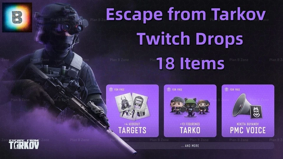Escape from Tarkov,Twitch Drops, TARGETS+ TARKO+ PMC VOICE, 2025.11, 18 Items