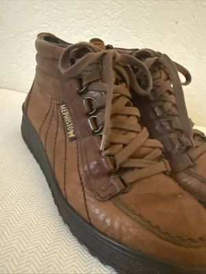 De Colección Mephisto Trampolines Cuero Marrón Con Cordones Zapatos Cómodos Botas Chukka Talla 8  Foto 1 de 4